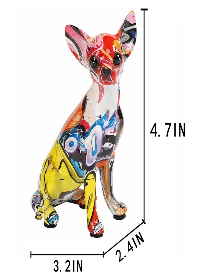JOOMBE Colorful Chihuahua Statue, Creative Dog Puppy Home Sculpture Decor, Suitable for Bookshelf Desktop Kitchen Living Room Decorative Table Decoration, Gift for Dog Lovers Women and Men - Image 4